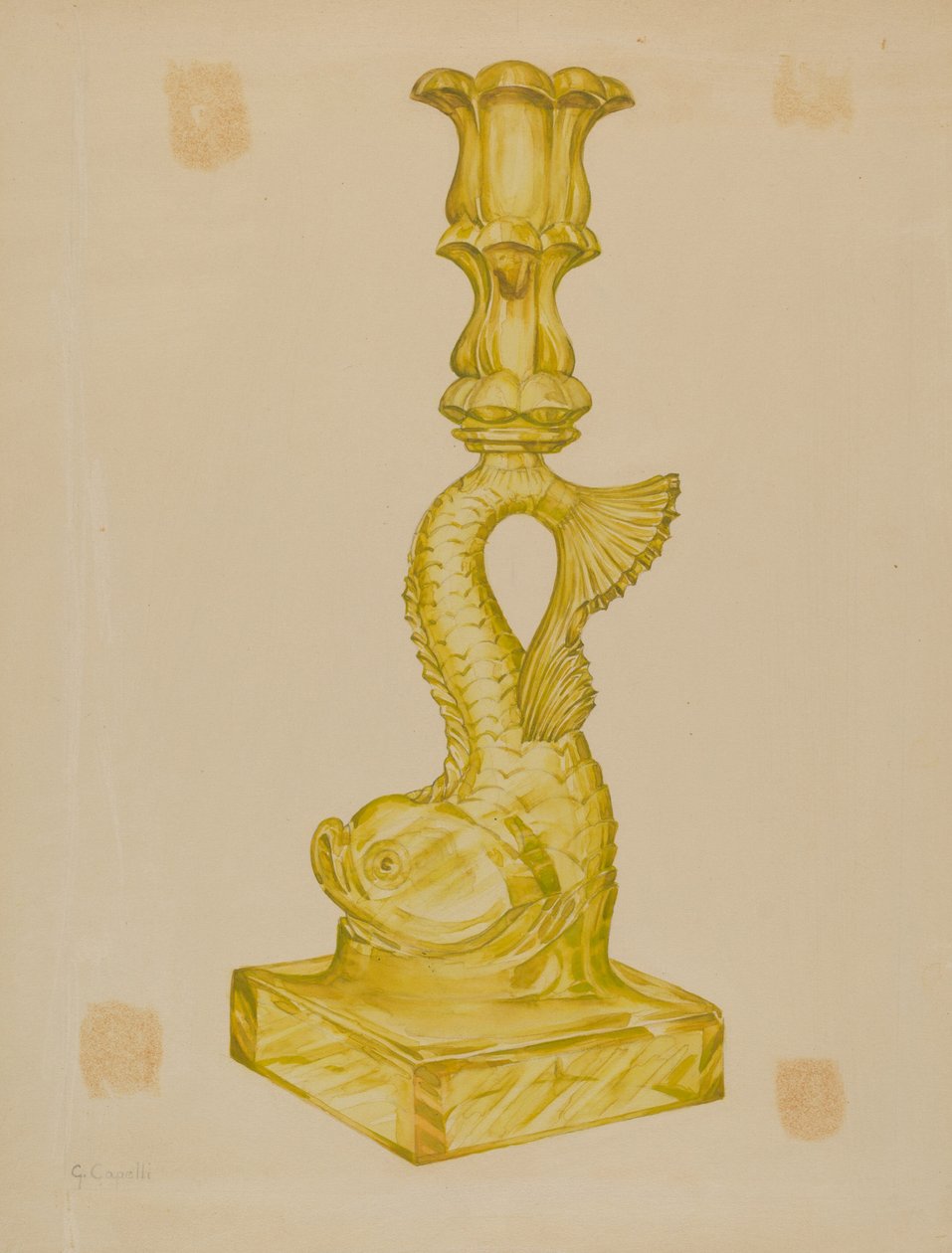 Delfin-Kerzenhalter von Giacinto Capelli