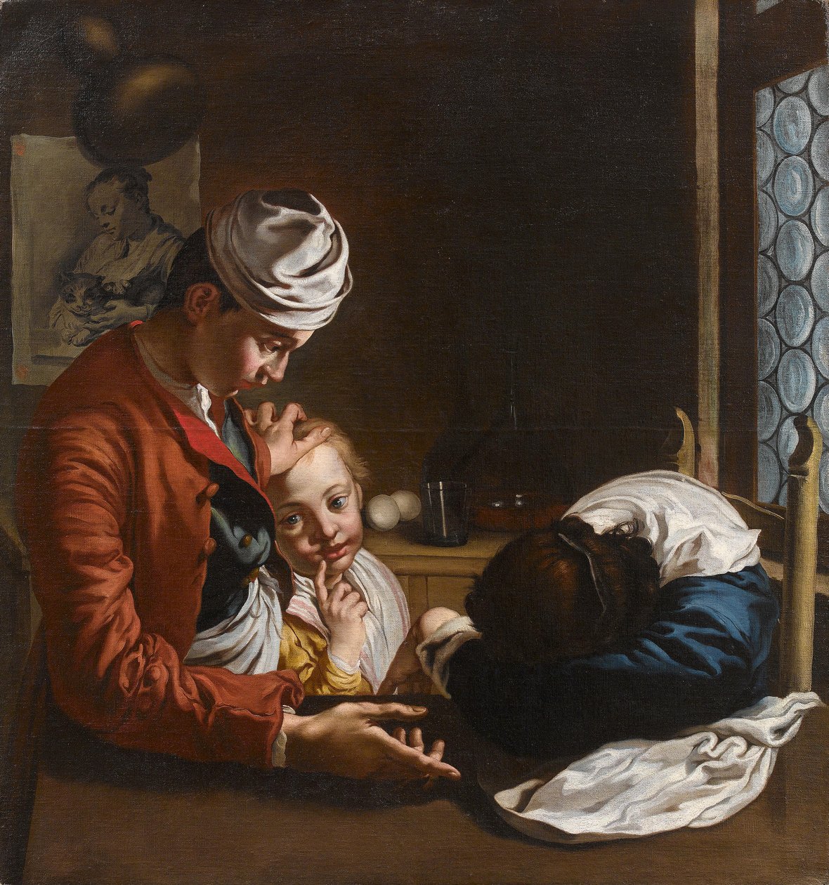 Familienszene in einem Interieur von Giacomo Ceruti