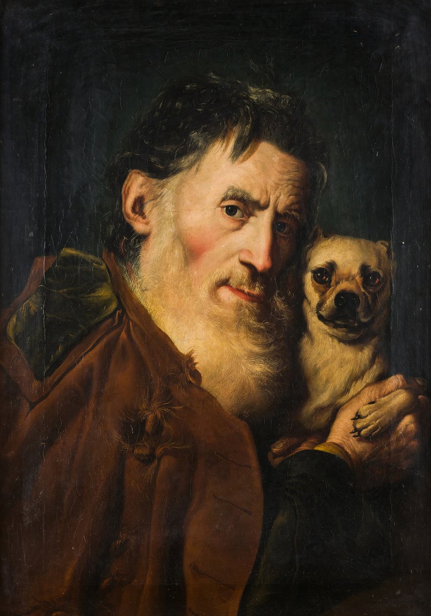Ein alter Mann mit einem Hund, 1740er Jahre von Giacomo Ceruti