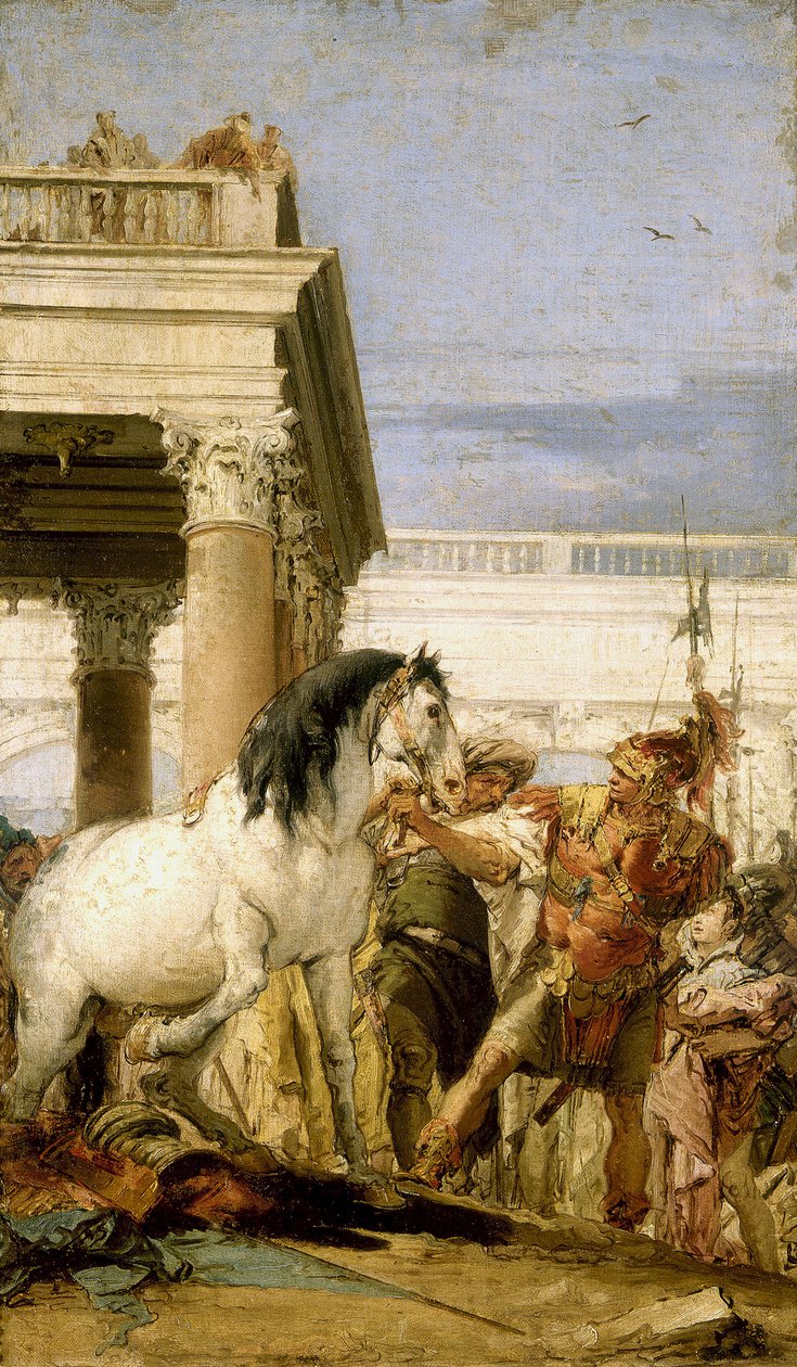 Alexander zähmt Bucephalus von Giambattista Tiepolo