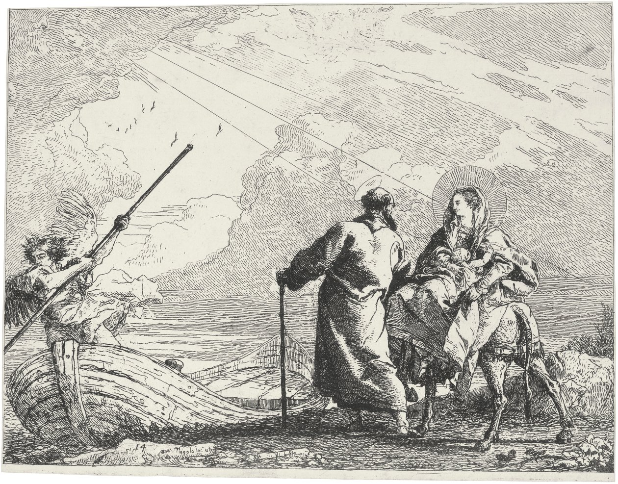 Idee Pittoresche sulla Fuga in Egitto von Giovanni Domenico Tiepolo