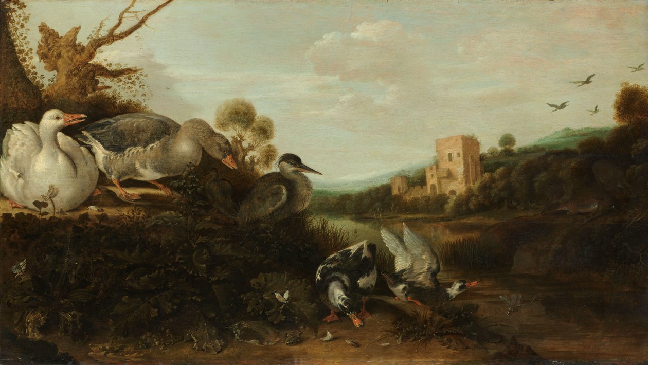 Wasservögel von Gijsbert Gillisz de Hondecoeter