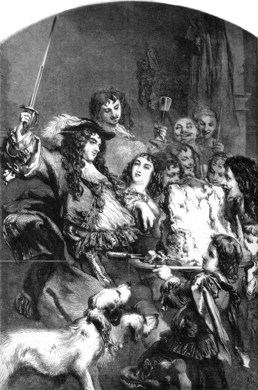 Charles II schlägt ein Rinderfilet zum Ritter von Gilbert