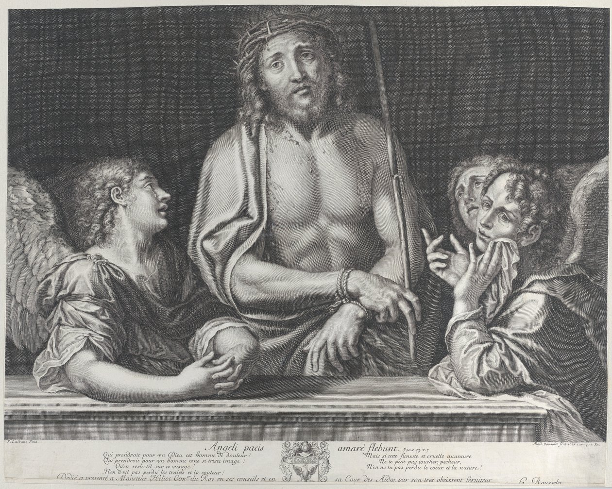 Ecce Homo mit drei Engeln, 1634-86 von Gilles Rousselet