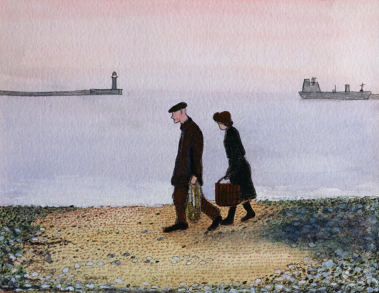 Abendflut, Cornwall, 1982 von Gillian Lawson