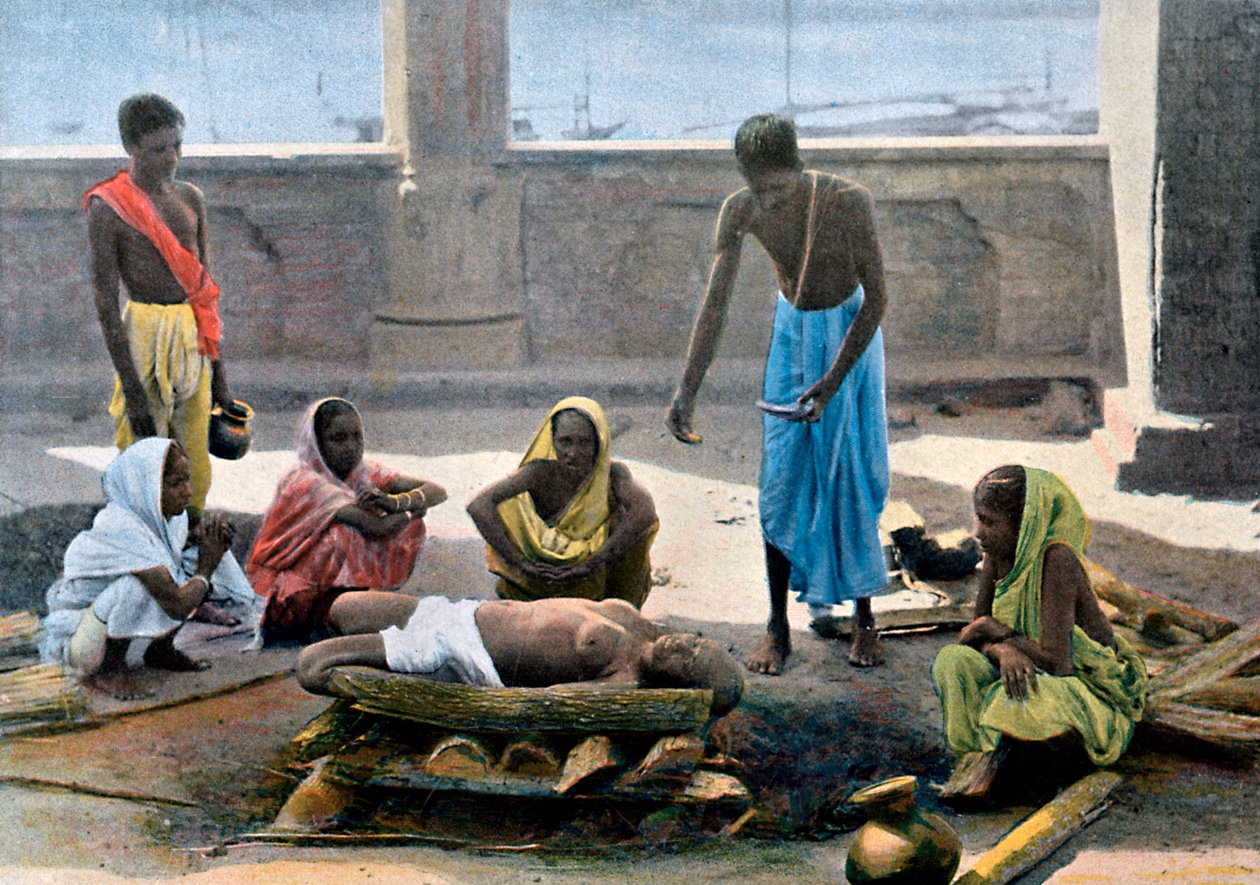 Einäscherung in Indien, ca. 1890 von Gillot