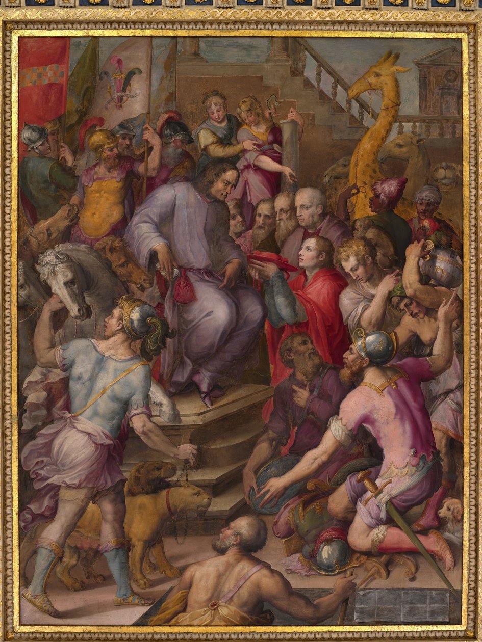 Lorenzo der Prächtige empfängt den Tribut der Botschafter von Giorgio Vasari