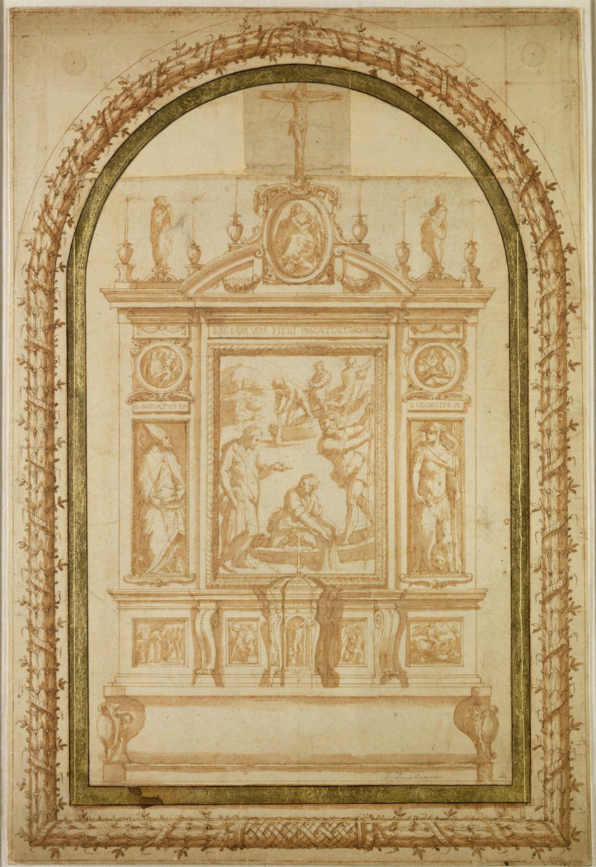 St. Peter beim Fischen, Studie für den Altar der Familie Vasari in Arezzo, 1563 von Giorgio Vasari