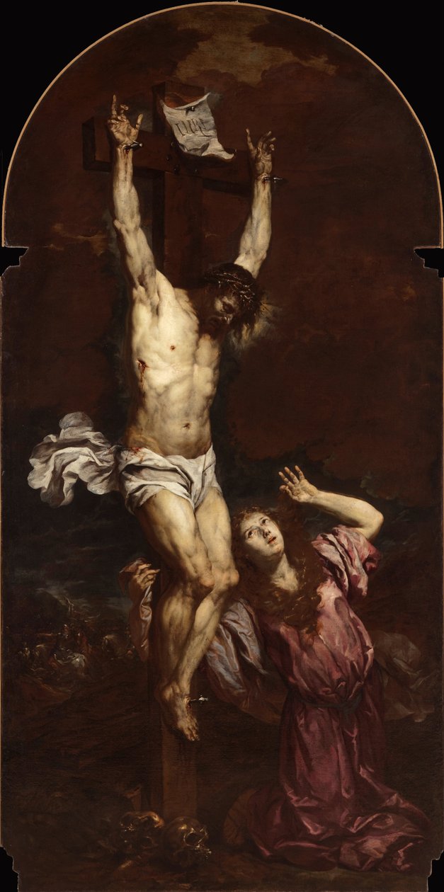 Maria Magdalena am Fuß des Kreuzes von Giovan Battista Langetti