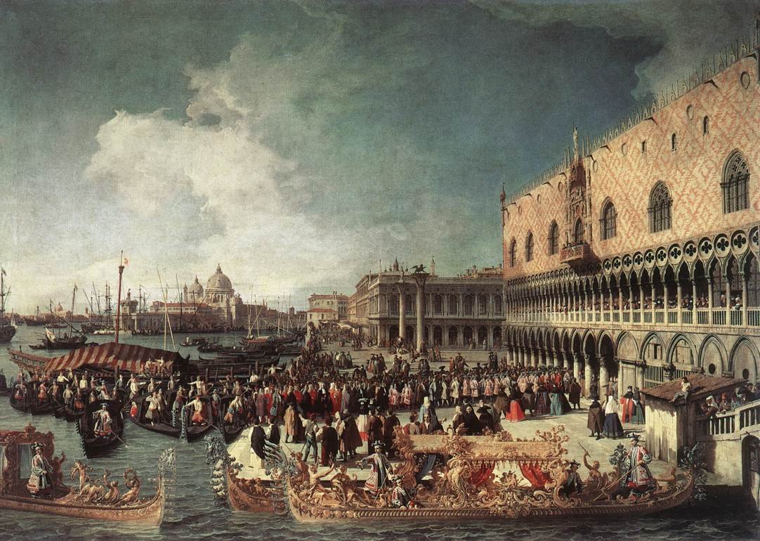 Empfang des Botschafters im Dogenpalast von Giovanni Antonio Canal