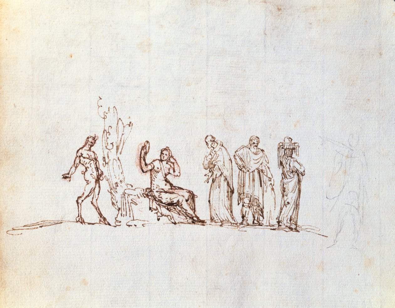 Fünf Skizzen klassischer Figuren von Giovanni Battista Busiri
