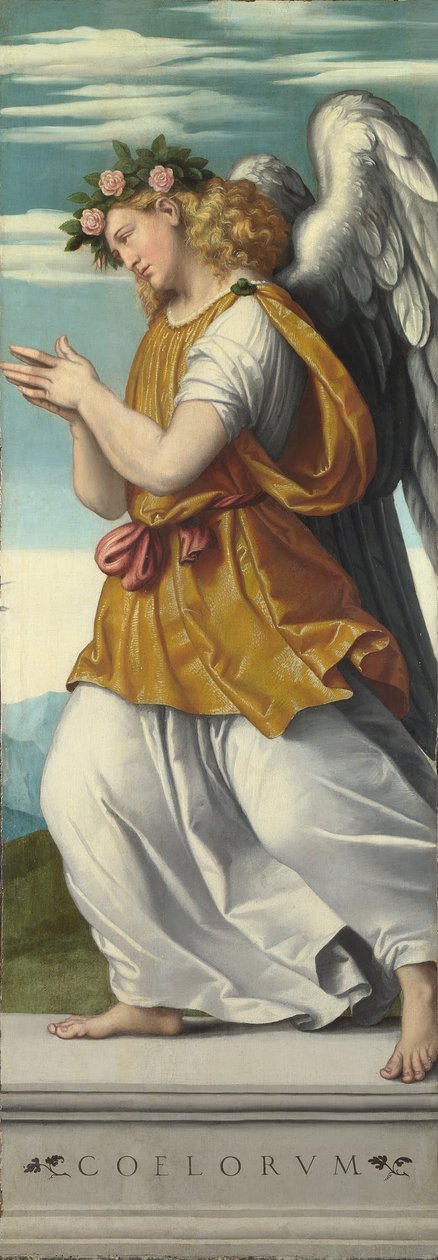 Ein Engel (Tafel) von Giovanni Battista Moroni