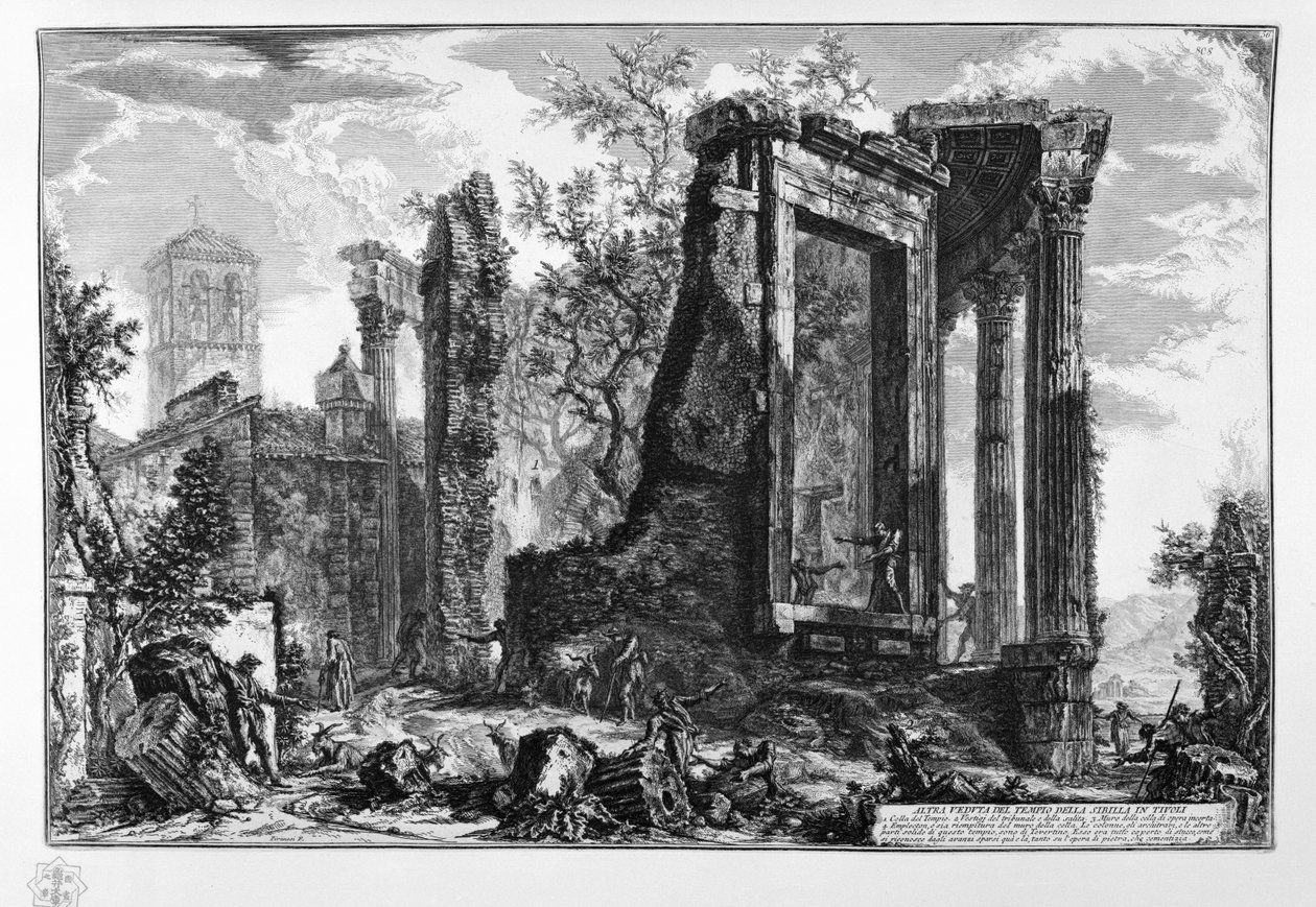 Andere Ansicht des Tempels der Sibylle in Tivoli von Giovanni Battista Piranesi