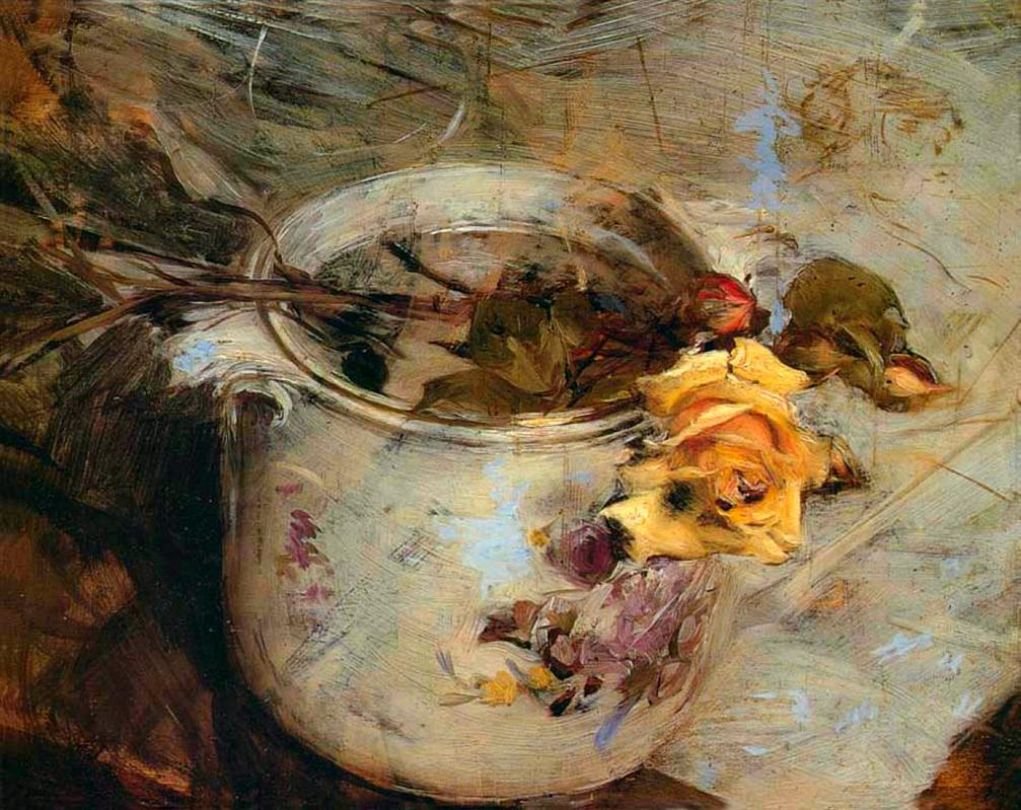 Rosen in Vase von Sassonian von Giovanni Boldini