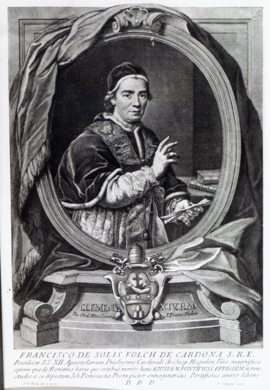 Papst Clemens XIV., graviert von Domencio Cunego von Giovanni Domenico Porta