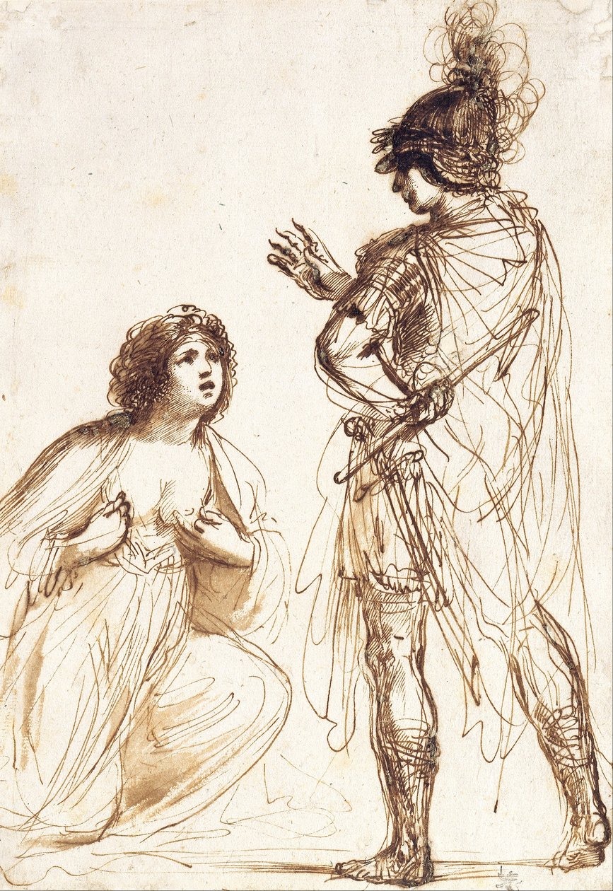 Cleopatra und Octavian von Giovanni Francesco Barbieri