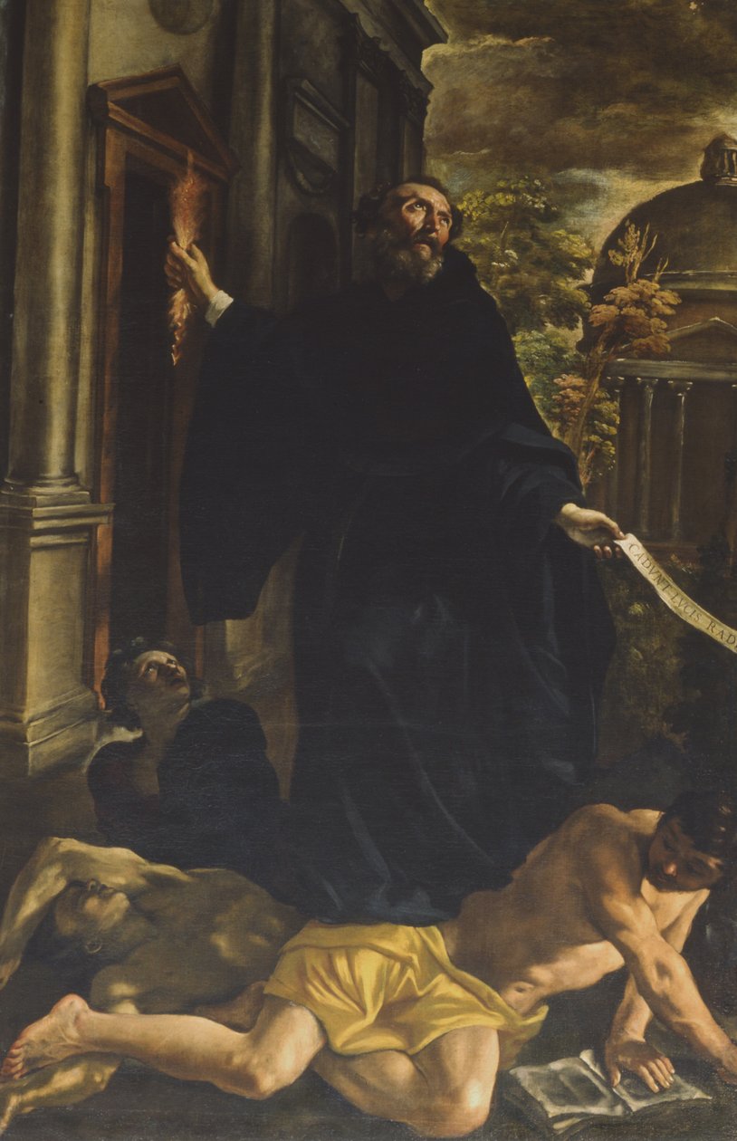 St. Augustinus vertreibt die Ketzer von Giovanni Lanfranco