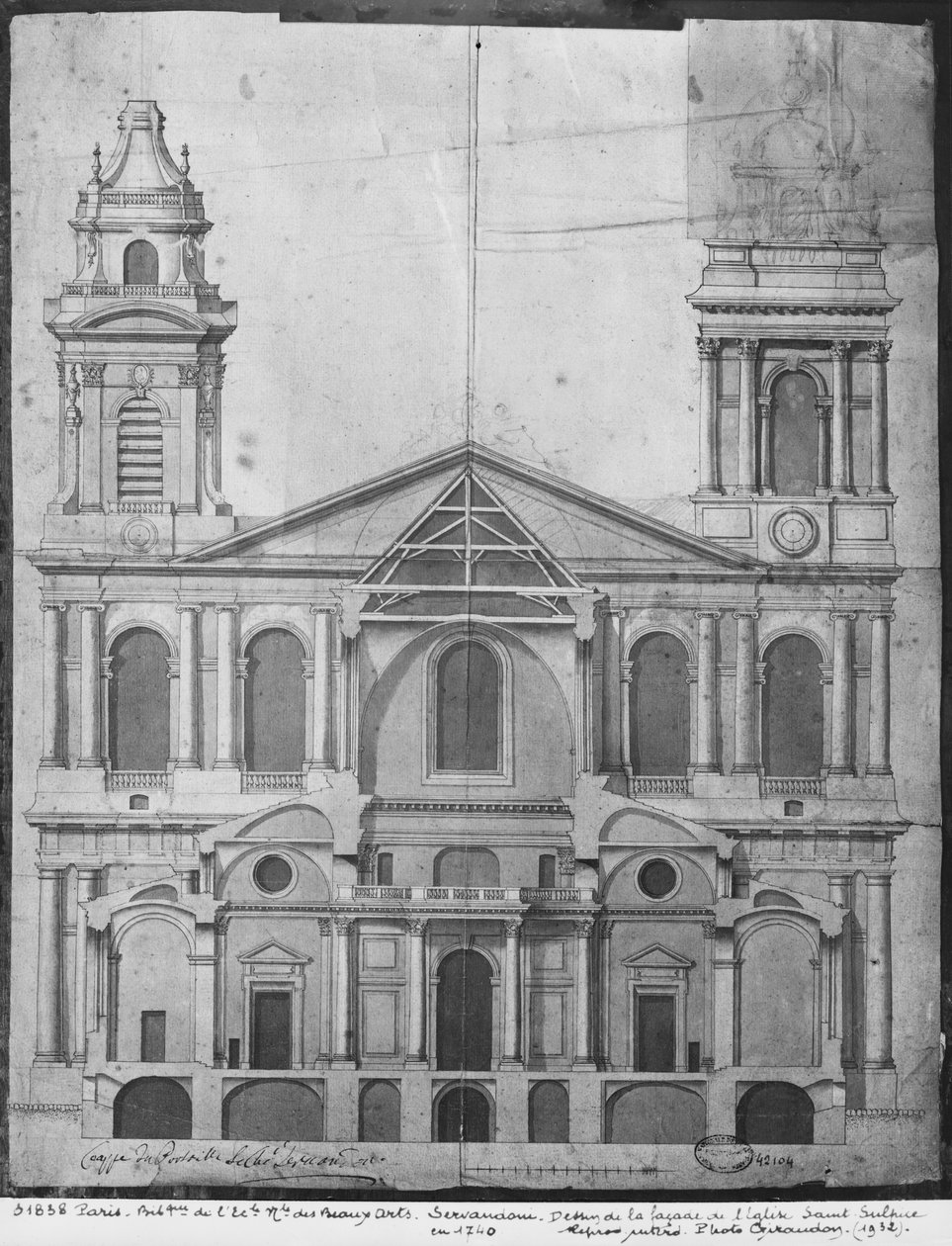 Kirche Saint-Sulpice, Fassade, Paris, 1740 von Giovanni Niccolo Servandoni
