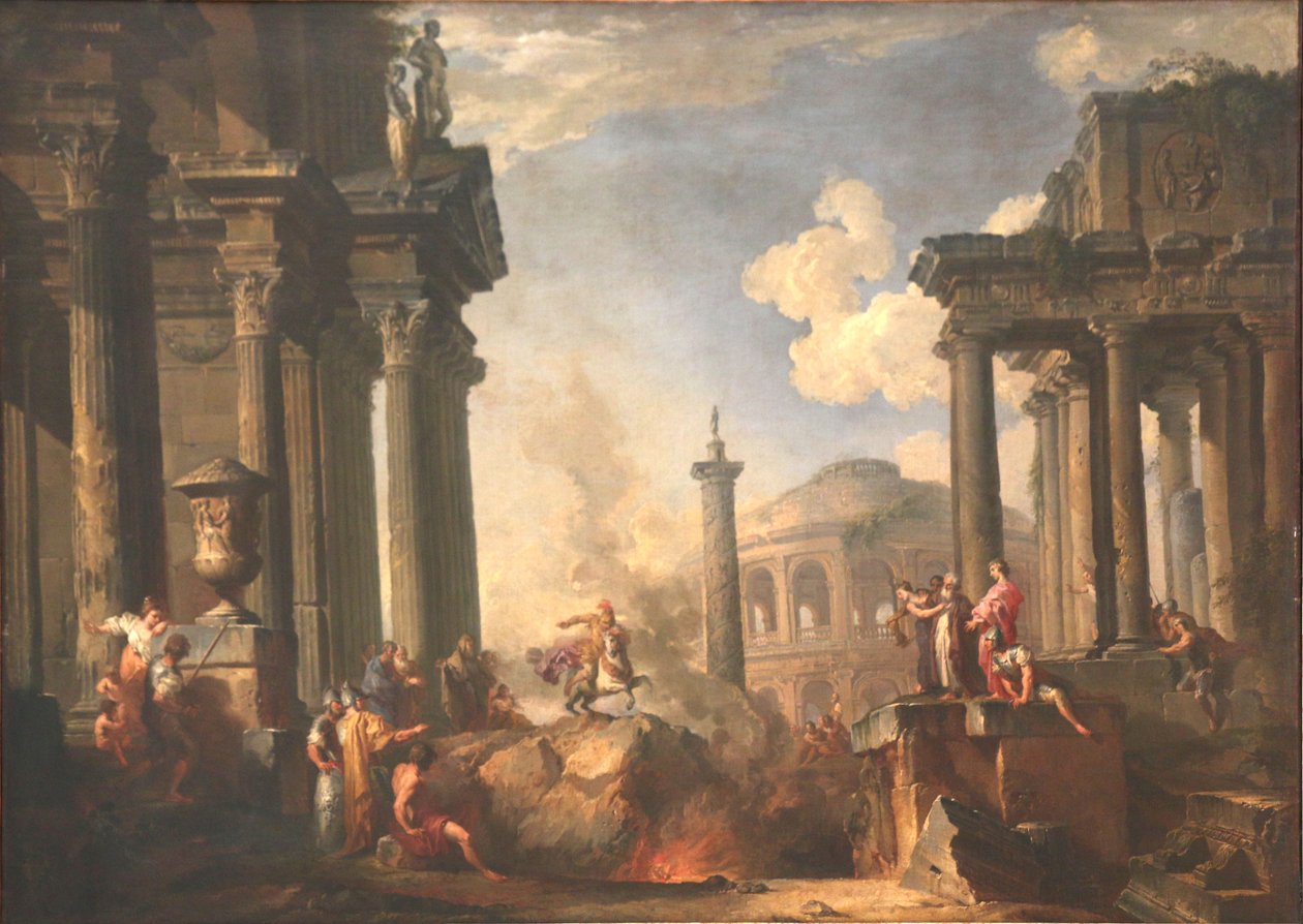 Die Hingabe des Marcus Curtius von Giovanni Paolo Pannini