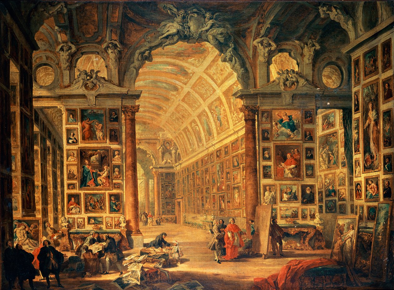 Innenansicht der Colonna-Galerie, Rom von Giovanni Paolo Pannini