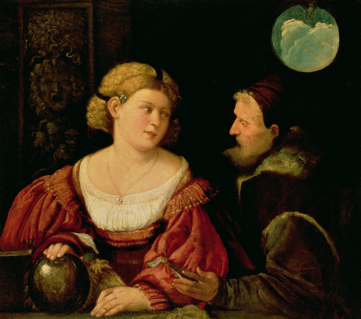 Verführung (Allegorie von Jugend und Alter) ca. 1515 von Giovanni de Busi Cariani