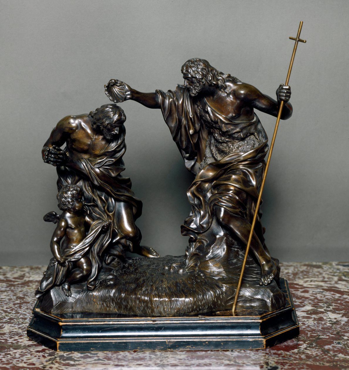 Die Taufe Jesu. Bronzeskulptur von Giovanni Battista Foggini