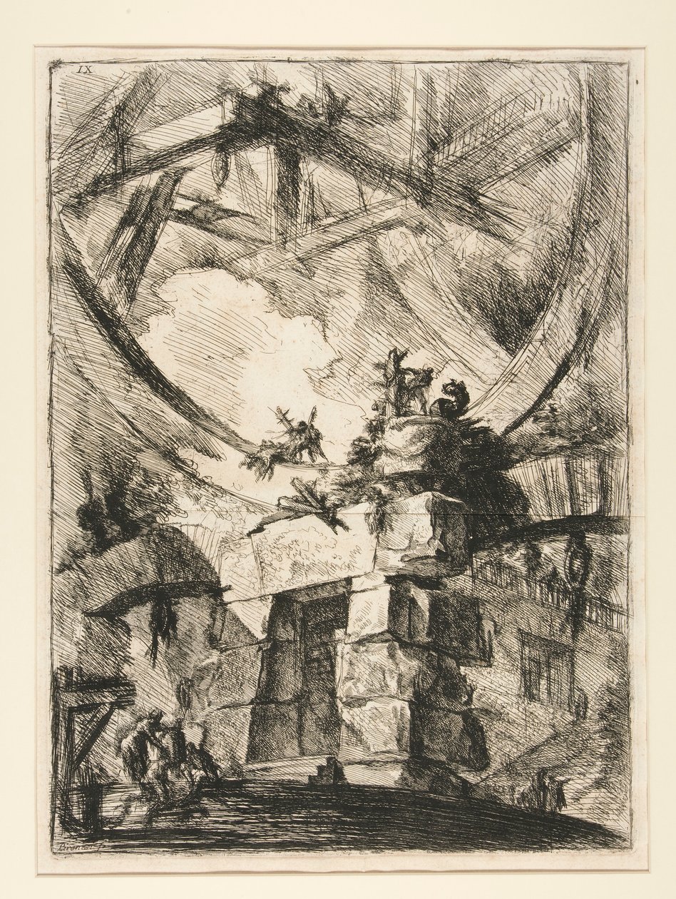 Carceri, IX: Das riesige Rad von Giovanni Battista Piranesi