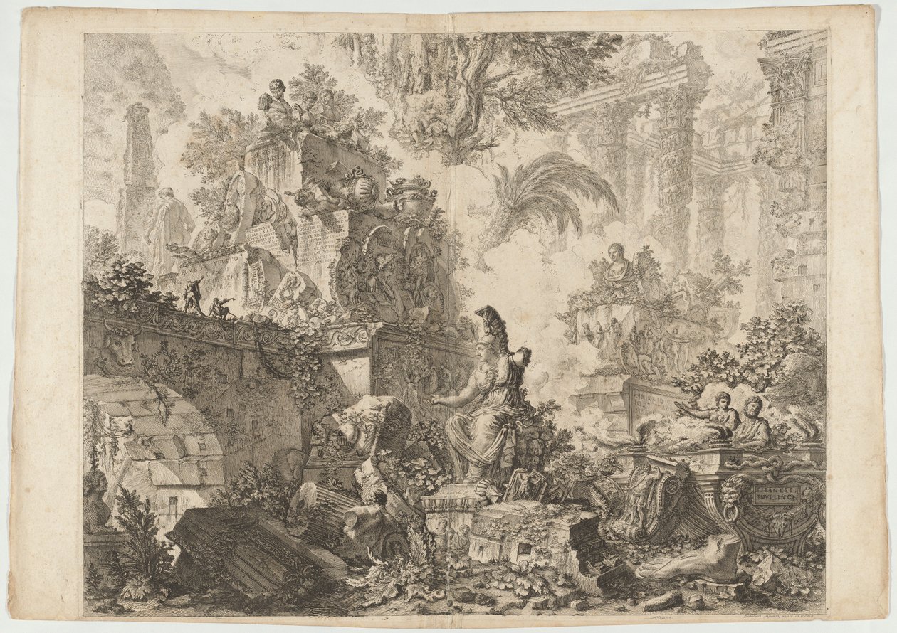 Frontispiz mit Minerva-Statue von Giovanni Battista Piranesi