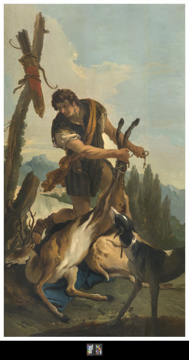 Jäger mit Hirsch, 1718 von Giovanni Battista Tiepolo