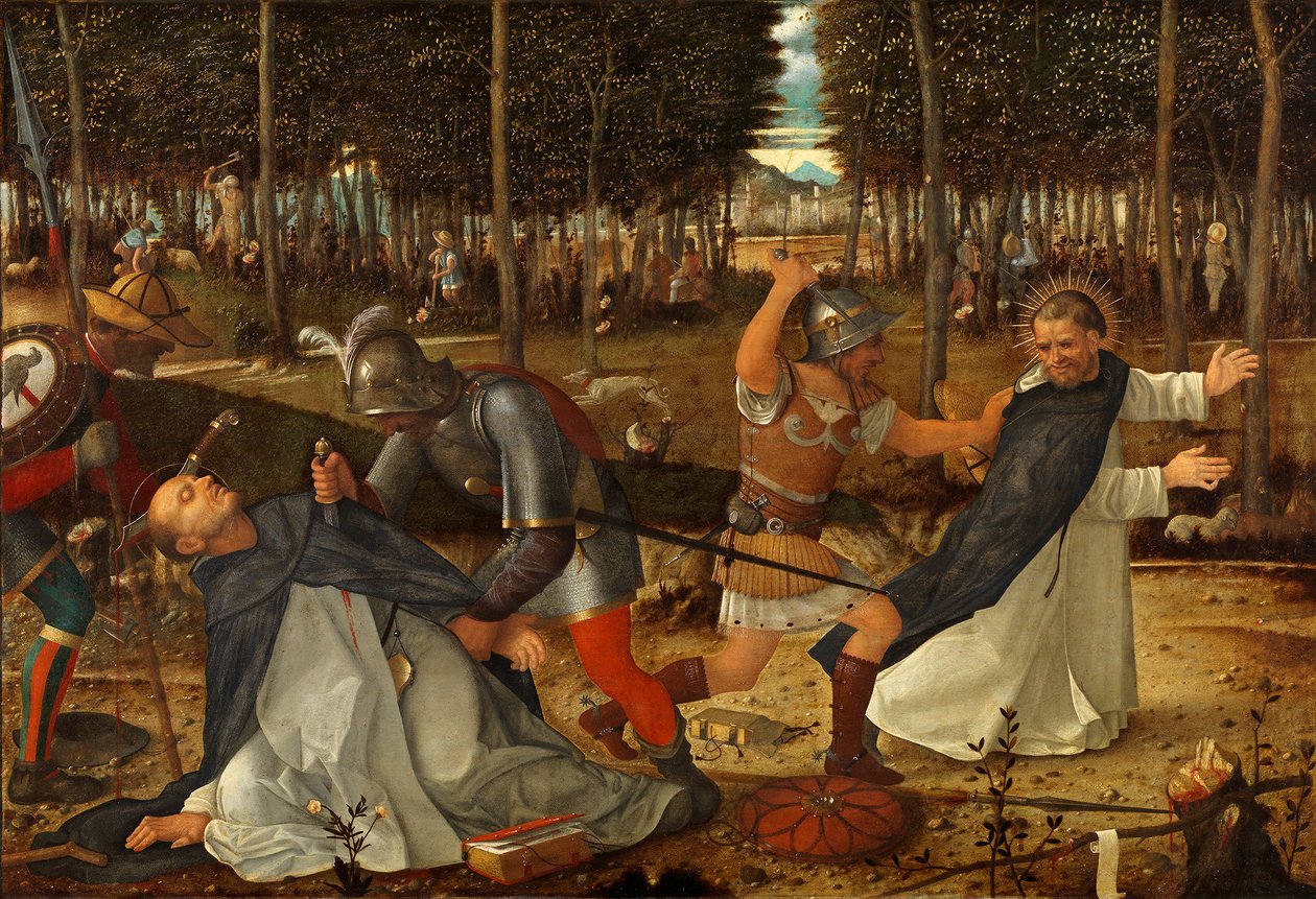 Die Ermordung des hl. Petrus Martyr, ca. 1509 von Giovanni Bellini