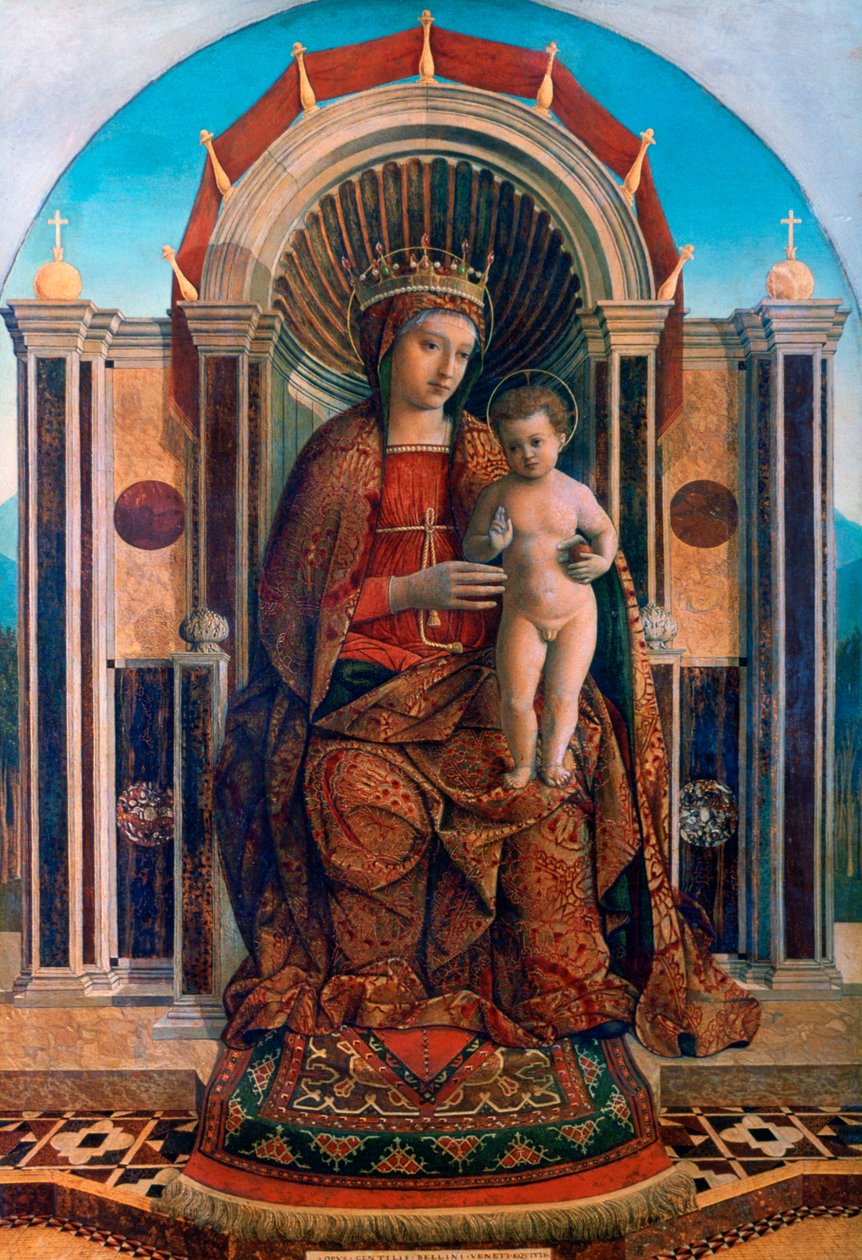 Die Jungfrau und das Kind auf dem Thron, ca. 1475-1485 von Giovanni Bellini