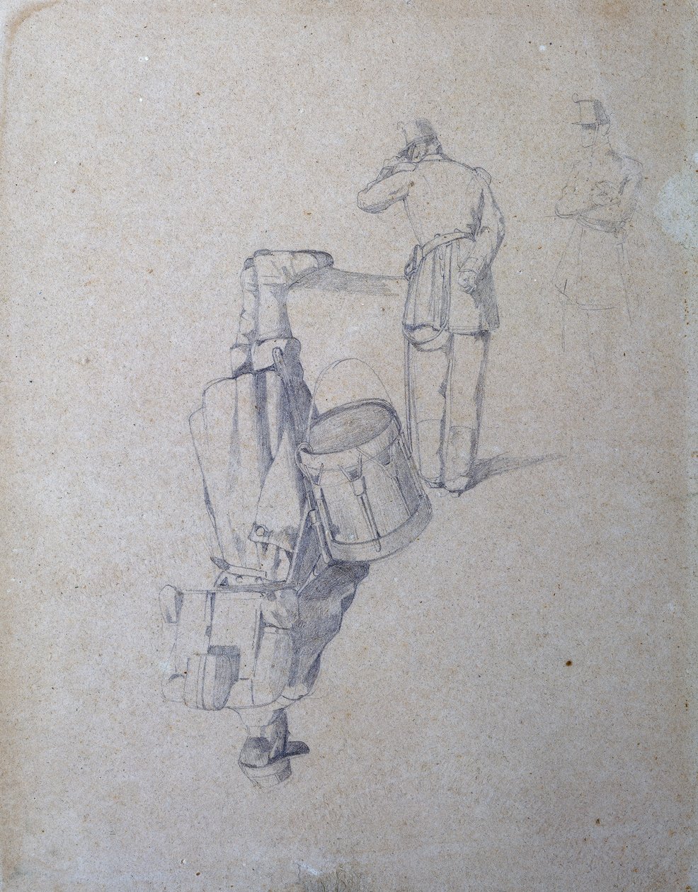 Trommler und zwei Soldaten von Giovanni Fattori