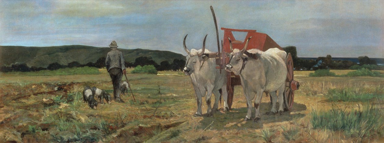 Ochsenkarren in der toskanischen Maremma von Giovanni Fattori