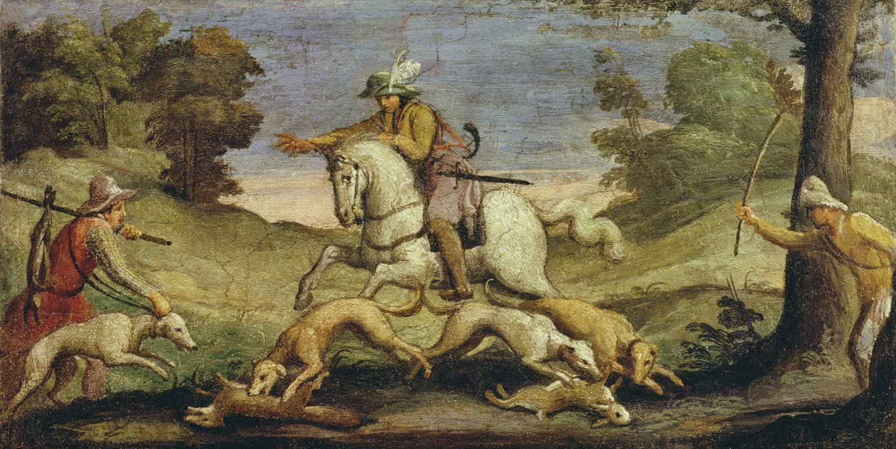 Hasenjagd, 1615 von Giovanni Francesco Barbieri