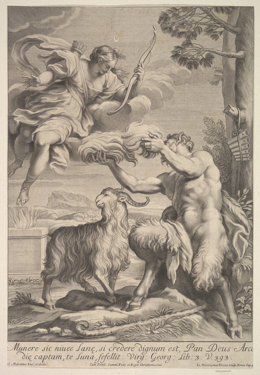 Pan von Diana getäuscht, 1675-1741 von Giovanni Girolamo Frezza
