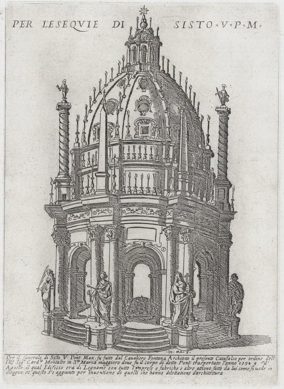 Katafalk für Papst Sixtus V., 1591 von Giovanni Maggi