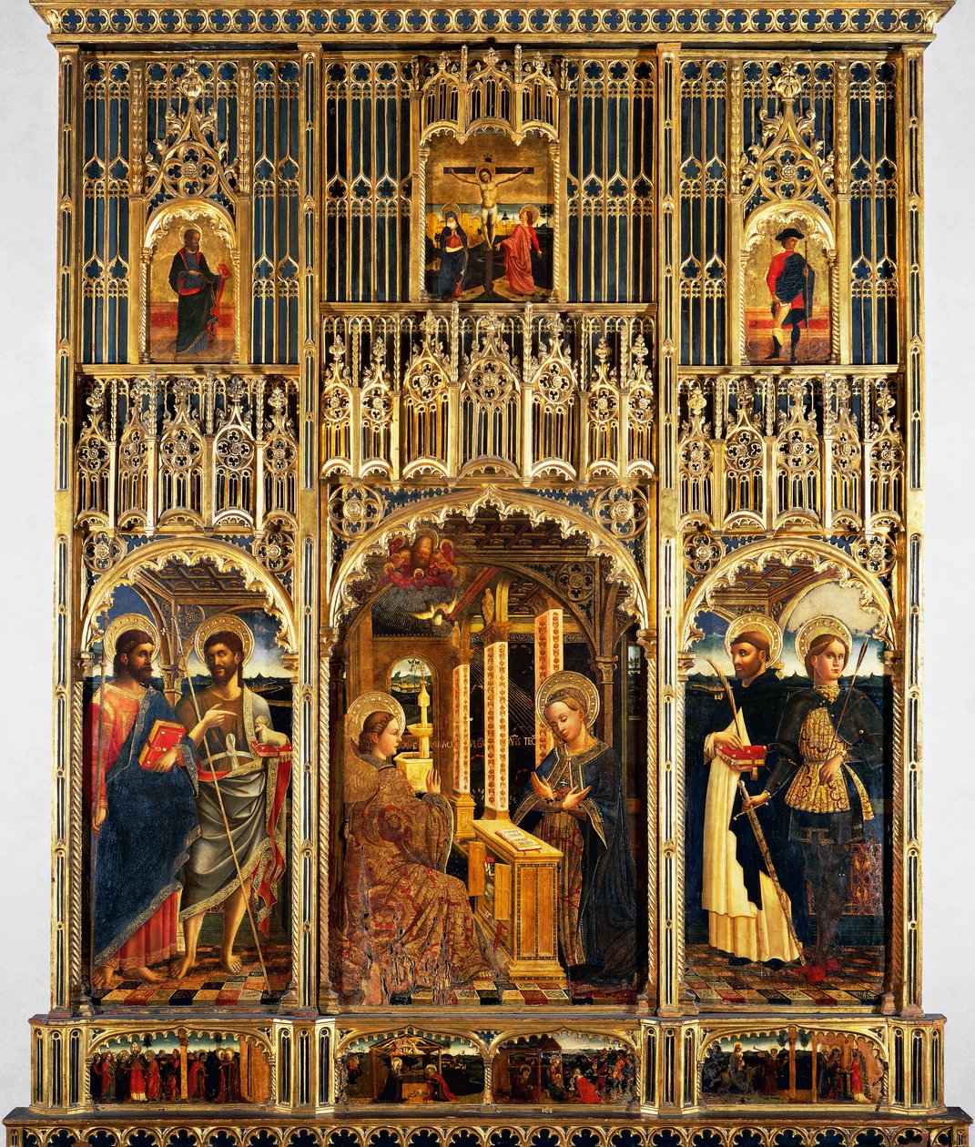 Verkündigung und Heilige, Altarbild von Giovanni Mazone