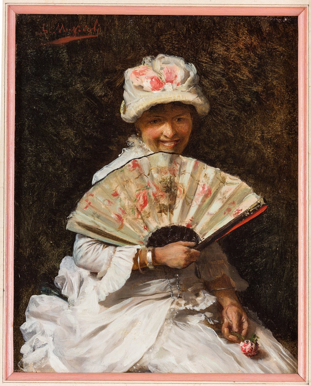Dame mit Fächer von Giovanni Muzzioli