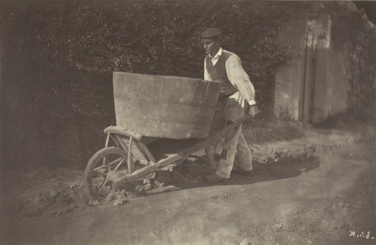 Männlicher Bauer mit Schubkarre, 1870 von Giraudon