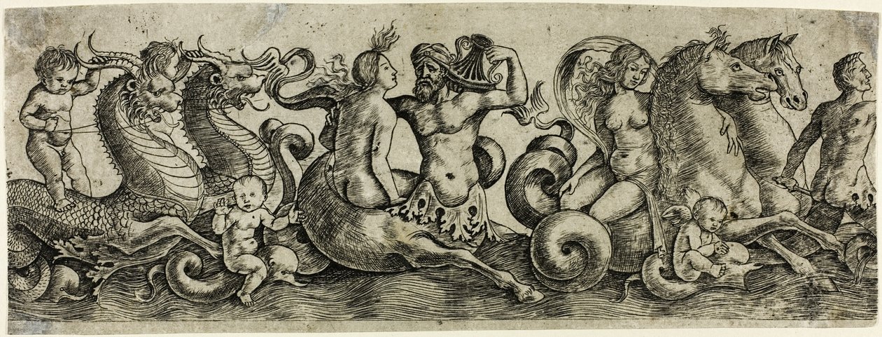Fries mit Tritonen und Nymphen von Girolamo Mocetto