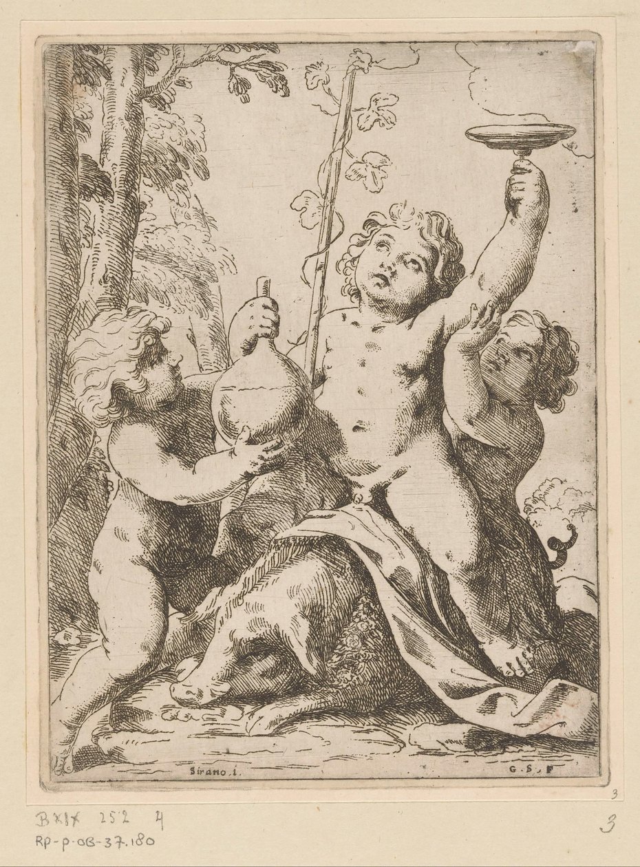 Bacchanal mit drei Jünglingen von Girolamo Scarselli