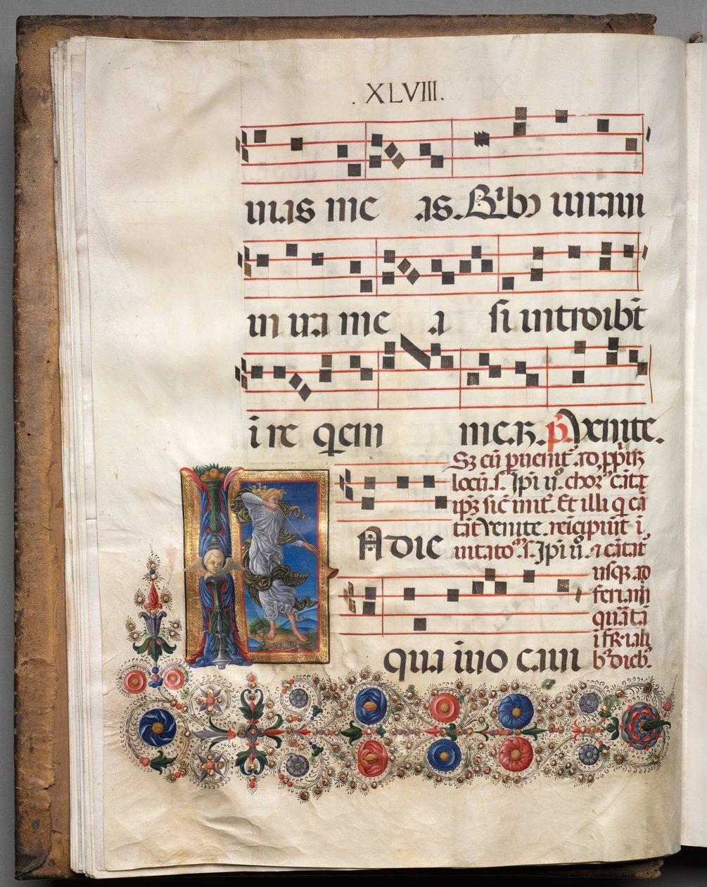 Antiphonar: Initiale, Engel, ca. 1470-1480 von Girolamo da Cremona