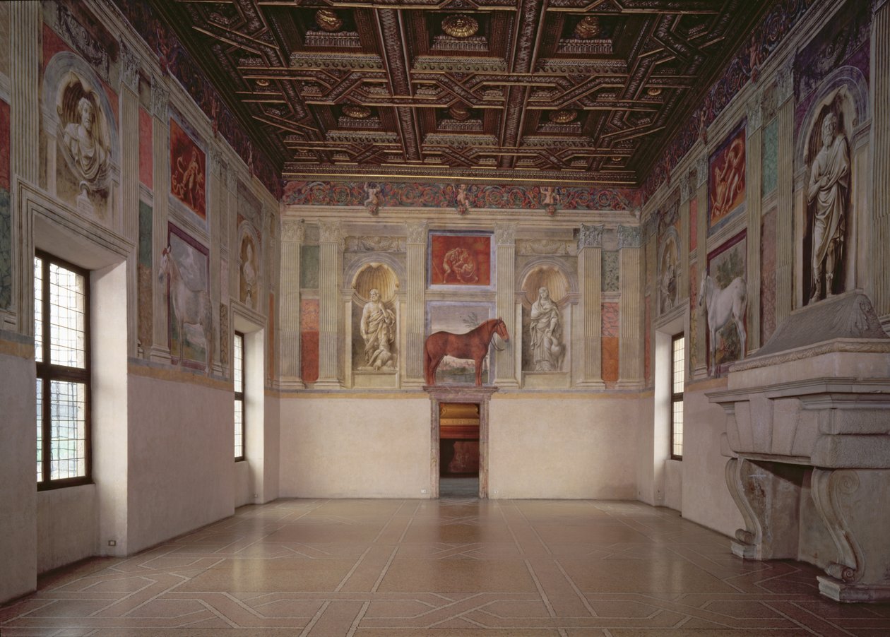 Ansicht der Sala dei Cavalli, 1528 von Giulio Romano