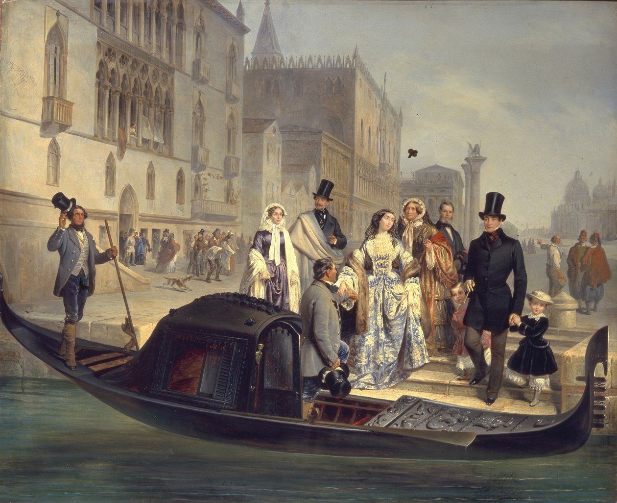 Die Familie Tolstoi in Venedig, 1855 von Giulio Carlini