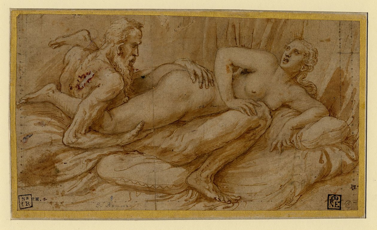 Erotische Szene, nach 1524 von Giulio Romano