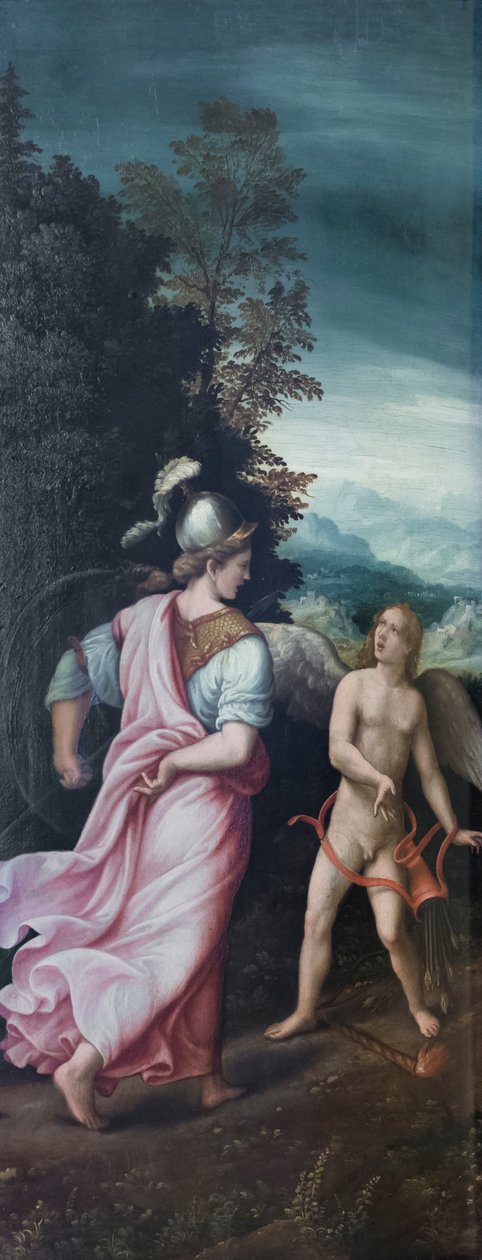 Minerva tadelt Amor von Giulio Romano