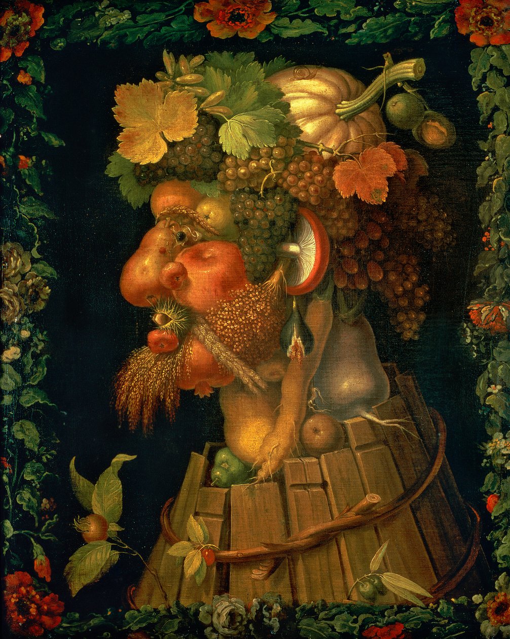 Herbst, aus einer Serie, die die vier Jahreszeiten darstellt, in Auftrag gegeben von Kaiser Maximilian II. von Giuseppe Arcimboldo