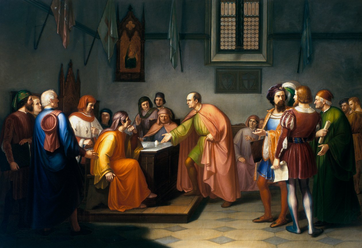 Brunelleschi führt das Ei-Experiment durch von Giuseppe Fattori