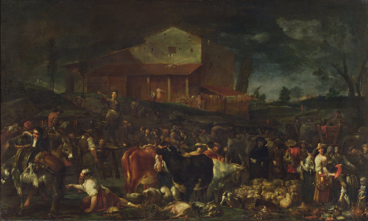 Der Jahrmarkt in Poggio a Caiano, 1709 von Giuseppe Maria Crespi
