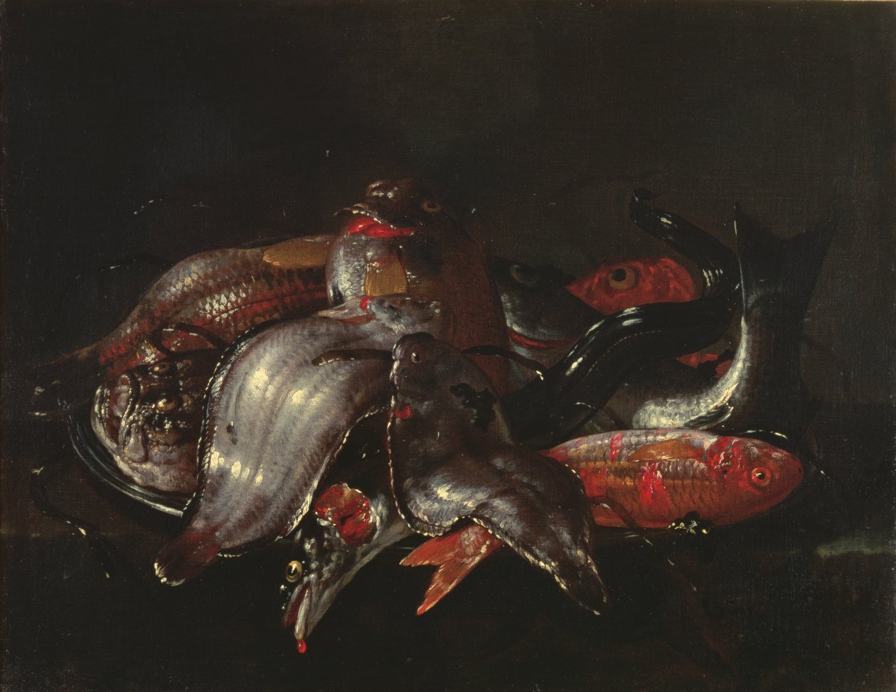 Stillleben mit Fischen, ca. 1670-80 von Giuseppe Recco